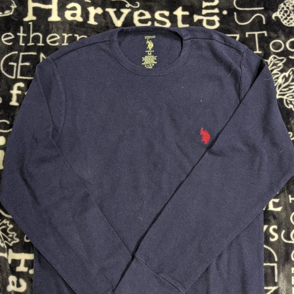 Men's long sleeve sleepwear dark blue shirt